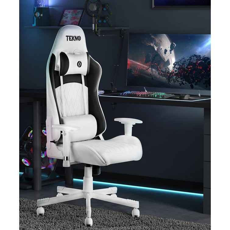 Clatina Adjustable Leather Swiveling PC Racing Game Chair in